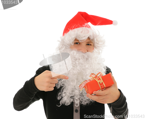 Image of teenager in a hat santa