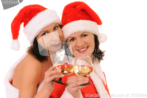 Image of two woman santa