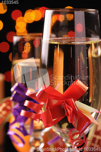 Image of Wineglasses with a champagne