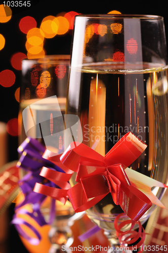 Image of Wineglasses with a champagne