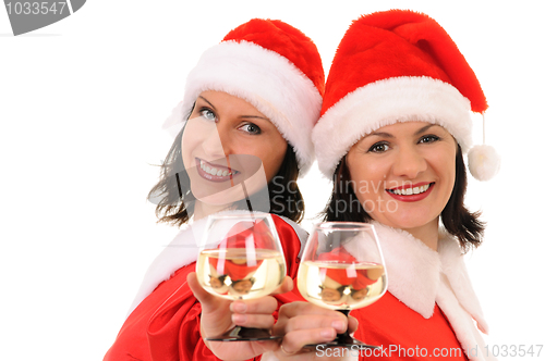 Image of two woman santa