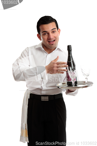 Image of Jovial waiter or bartender