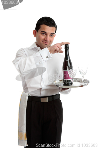 Image of Bartender recommending wine