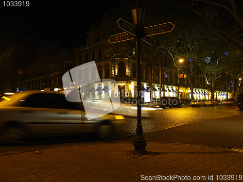 Image of Night street in Odessa Ukraine