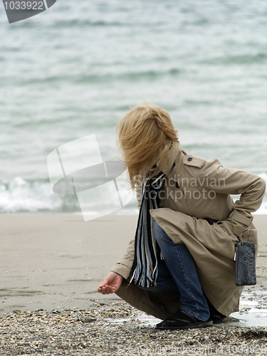 Image of Woman on sea shore