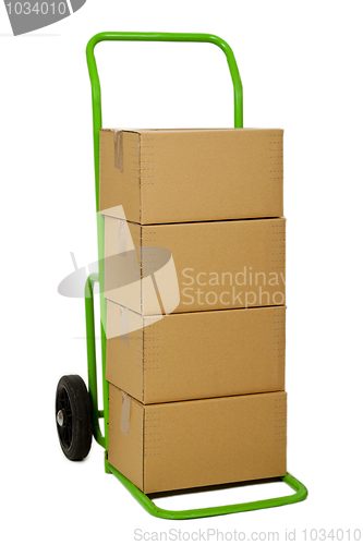 Image of Hand truck with packages