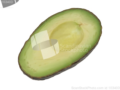 Image of Avocado half-clipping path