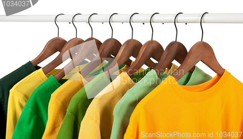 Image of Choice of green and yellow casual shirts