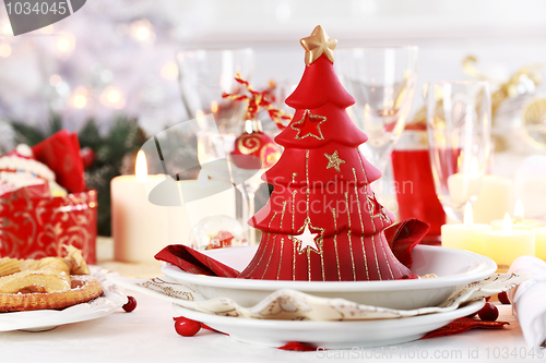 Image of Table setting for Christmas