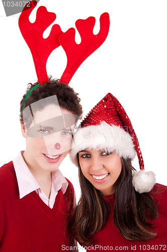 Image of Happy christmas teens, 