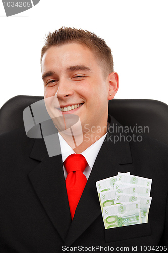 Image of Happy man with money