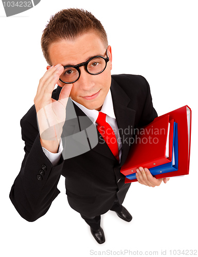 Image of Young man with folders