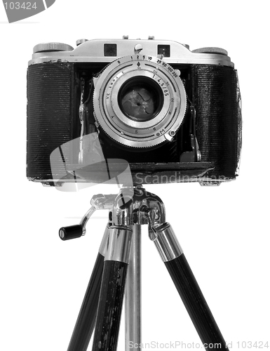 Image of Vintage Camera on tripod
