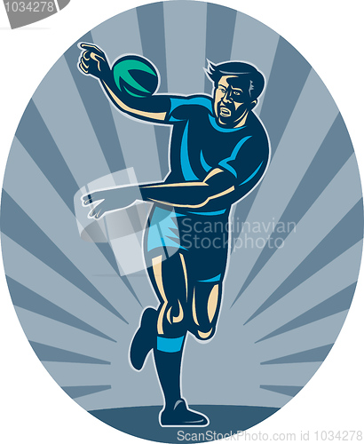 Image of Rugby playerpassing ball