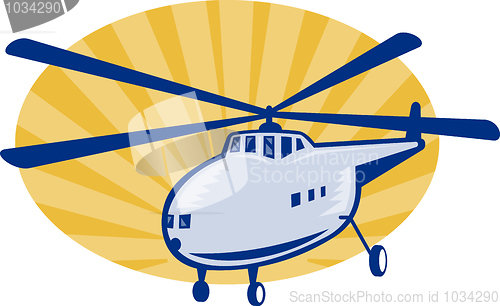 Image of Retro style helicopter or chopper