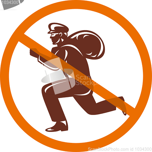 Image of Sign of a burglar or thief running