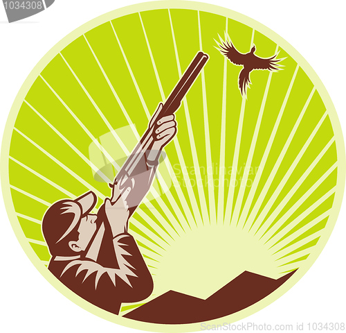 Image of Hunter with shotgun  rifle aiming