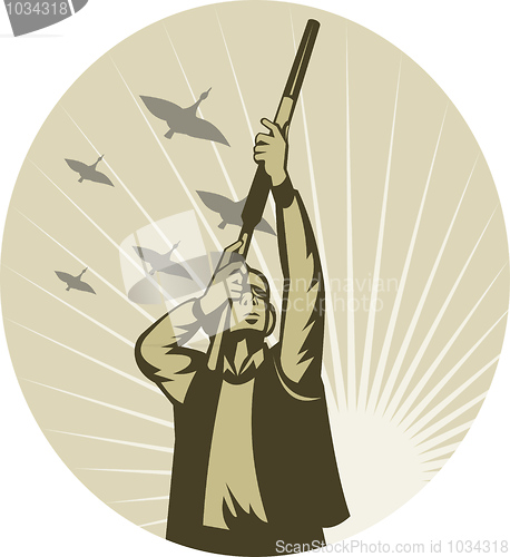 Image of Duck Game Hunter aiming rifle shotgun 