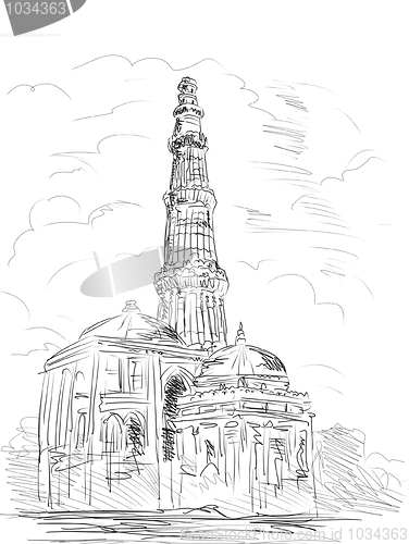 Image of Qutub Minara tower Delhi India