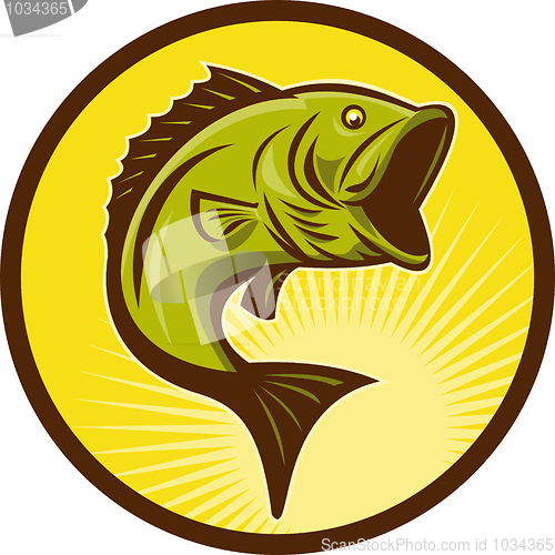 Image of Largemouth Bass fish jumping