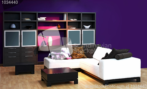 Image of Purple living room