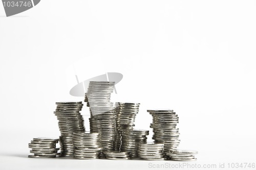 Image of Stacks of silver coins