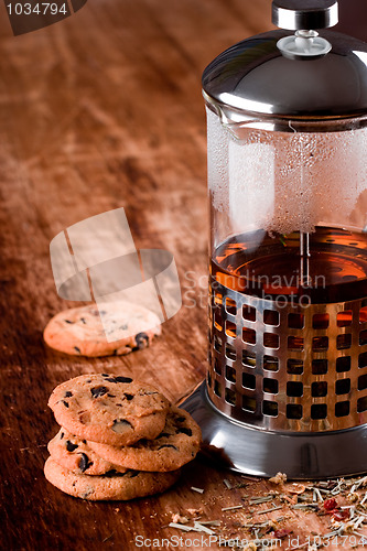 Image of black tea and fresh baked cookies