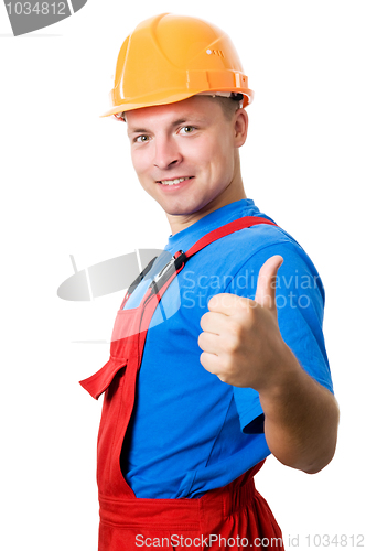 Image of Smiley builder worker isolated