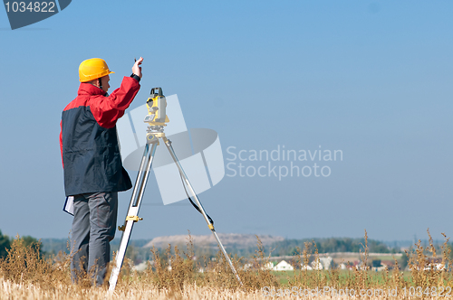 Image of surveyor theodolite worker