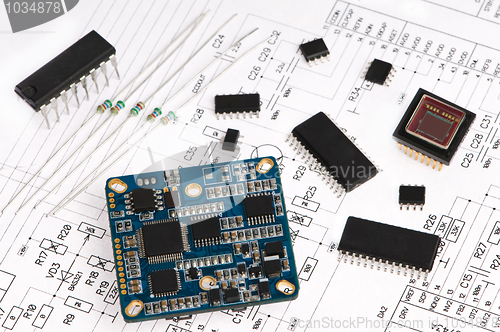 Image of micro electronics element and layout