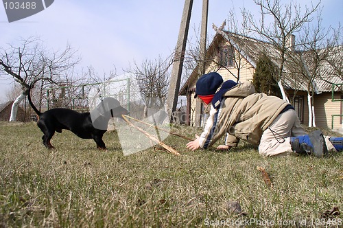 Image of Child and Dog