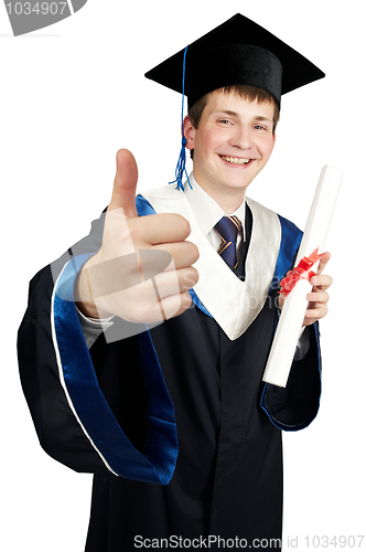 Image of happy boy graduate