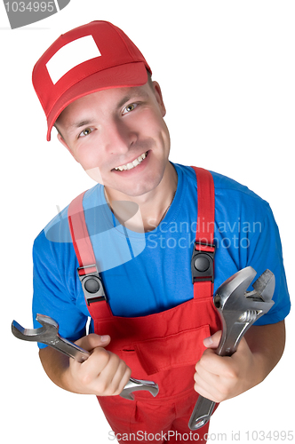 Image of Smiley repairman with spanners