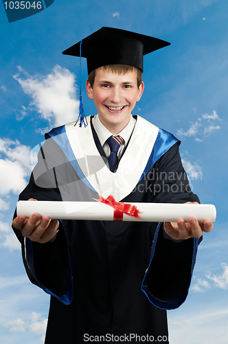 Image of happy graduate with diploma