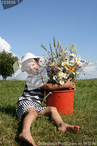 Image of Child and Flowers