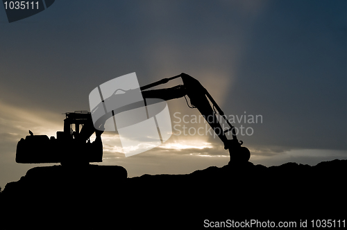 Image of loader excavator silhouette