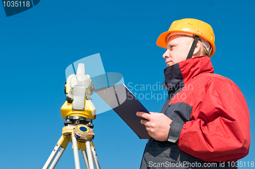 Image of surveyor theodolite worker