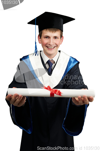Image of happy graduate with diploma