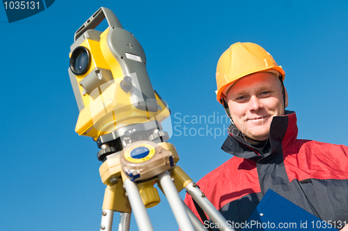 Image of surveyor theodolite worker