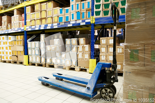 Image of pallet stacker truck at warehouse