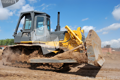 Image of Bulldozer earthmover in action