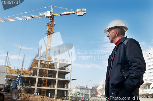 Image of builder at construction site