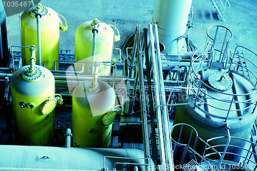 Image of Equipment, cables and piping as found inside of a modern industr