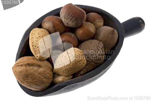 Image of scoop of mixed nuts