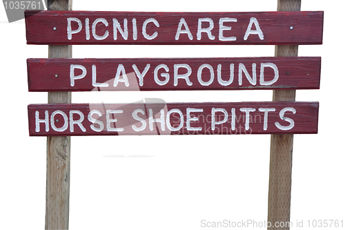 Image of picnic area and playground sign