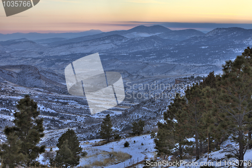 Image of winter dusk at Colorado Rocky Mountains