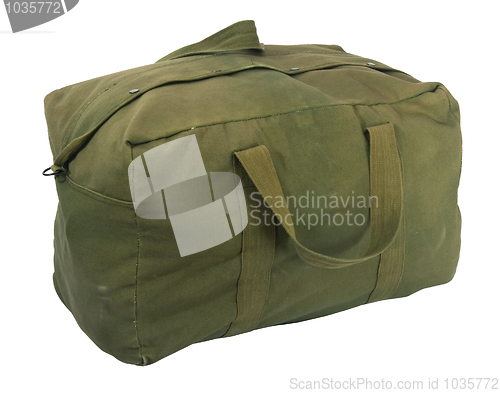 Image of military green canvas duffel bag