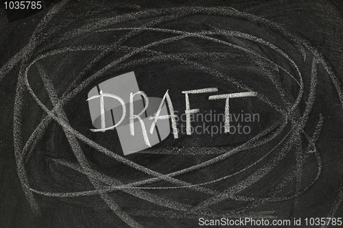 Image of draft headline on blackboard