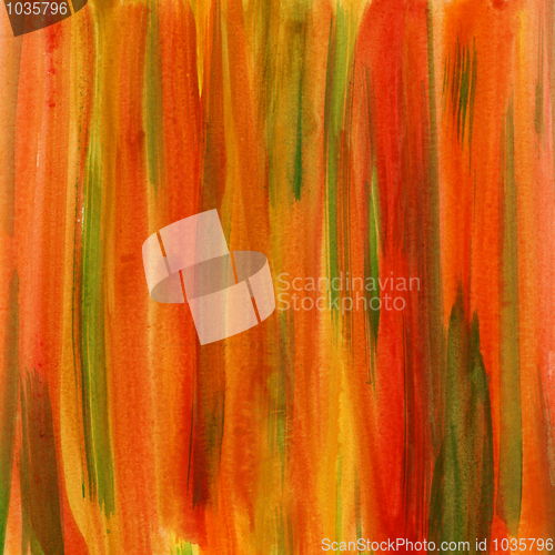 Image of red, green and yellow watercolor abstract background