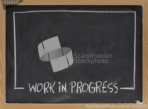 Image of work in progress on blackboard